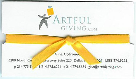 gift shop business card