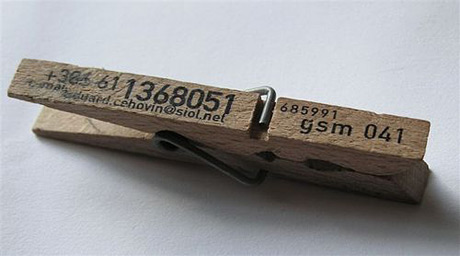 clothes pin business card