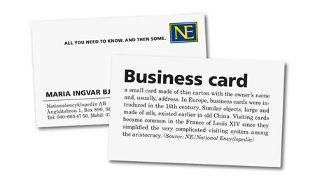 dictionary business card