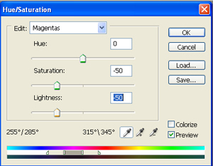 hue/sat slider