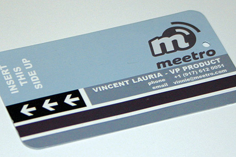 metro ticket business card