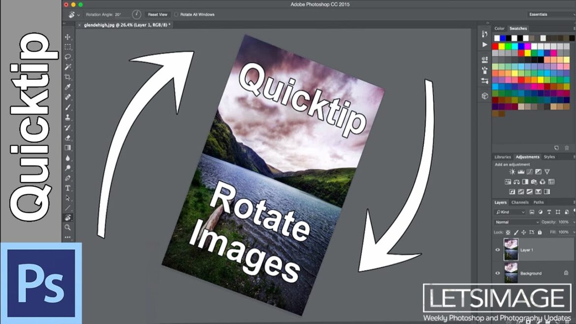 how to rotate a layer in adobe photoshop