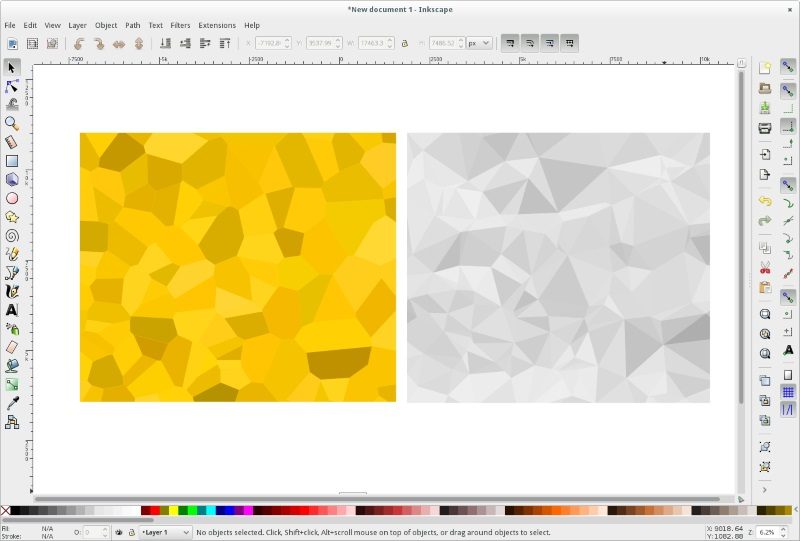 The interface of Inkscape design software
