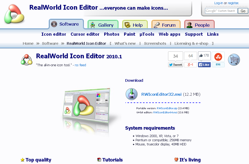 Screenshot of RealWorld icons creator