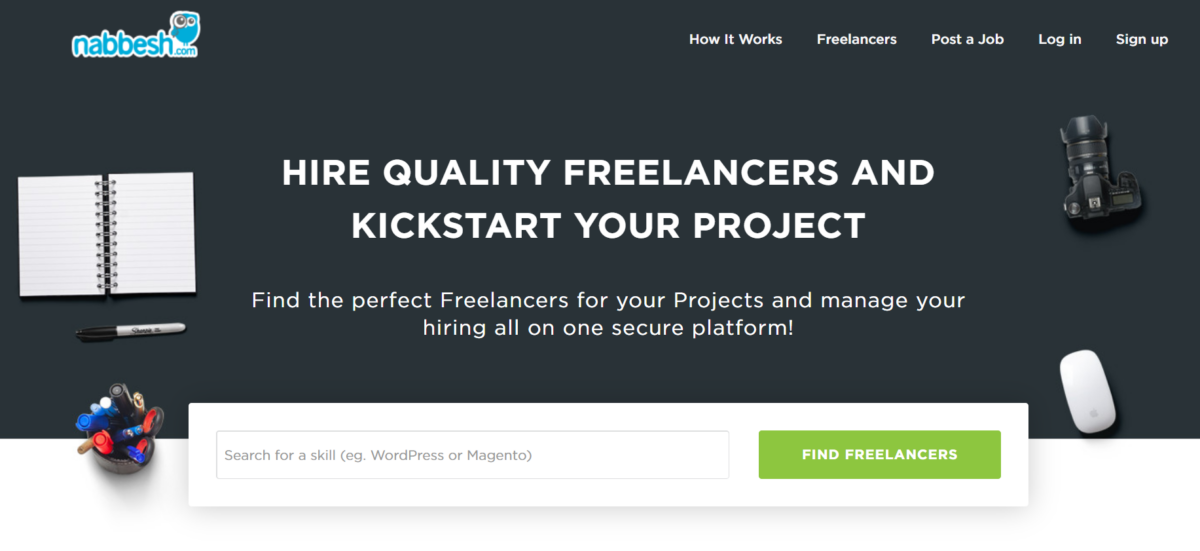 Screenshot of Nabbesh freelance website